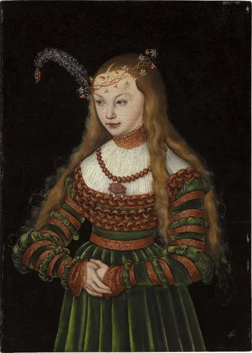 Sibyllen prinsessan Clévesin muotokuva Jean-Frédéric Saksan vaimona - Lucas Cranach vanhempi