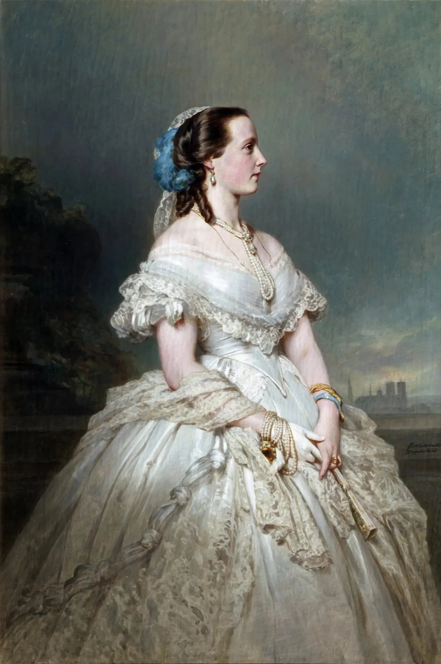 Kuningatar Marie Henrietten muotokuva - Franz Xaver Winterhalter