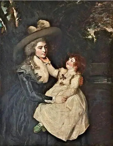 Leski Mme Seaforthin ja hänen lapsensa muotokuva - Joshua Reynolds