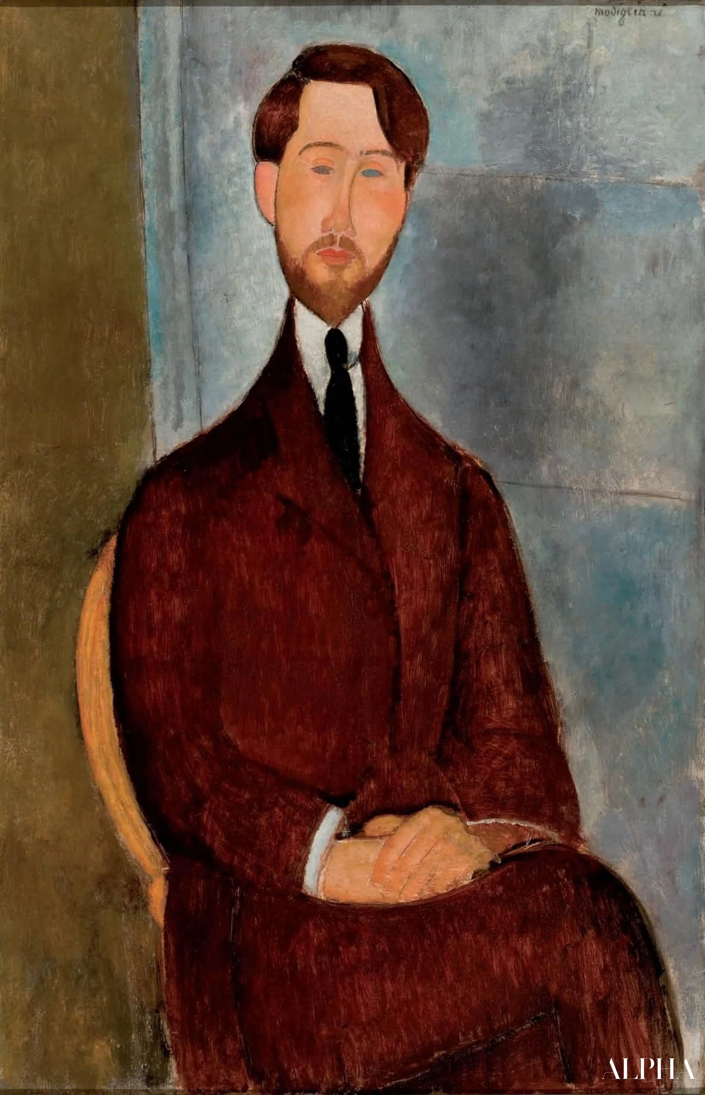 Léopold Zborowskin muotokuva - Amedeo Modigliani - Korkealaatuiset taulujen ja maalauksien reproduktiot