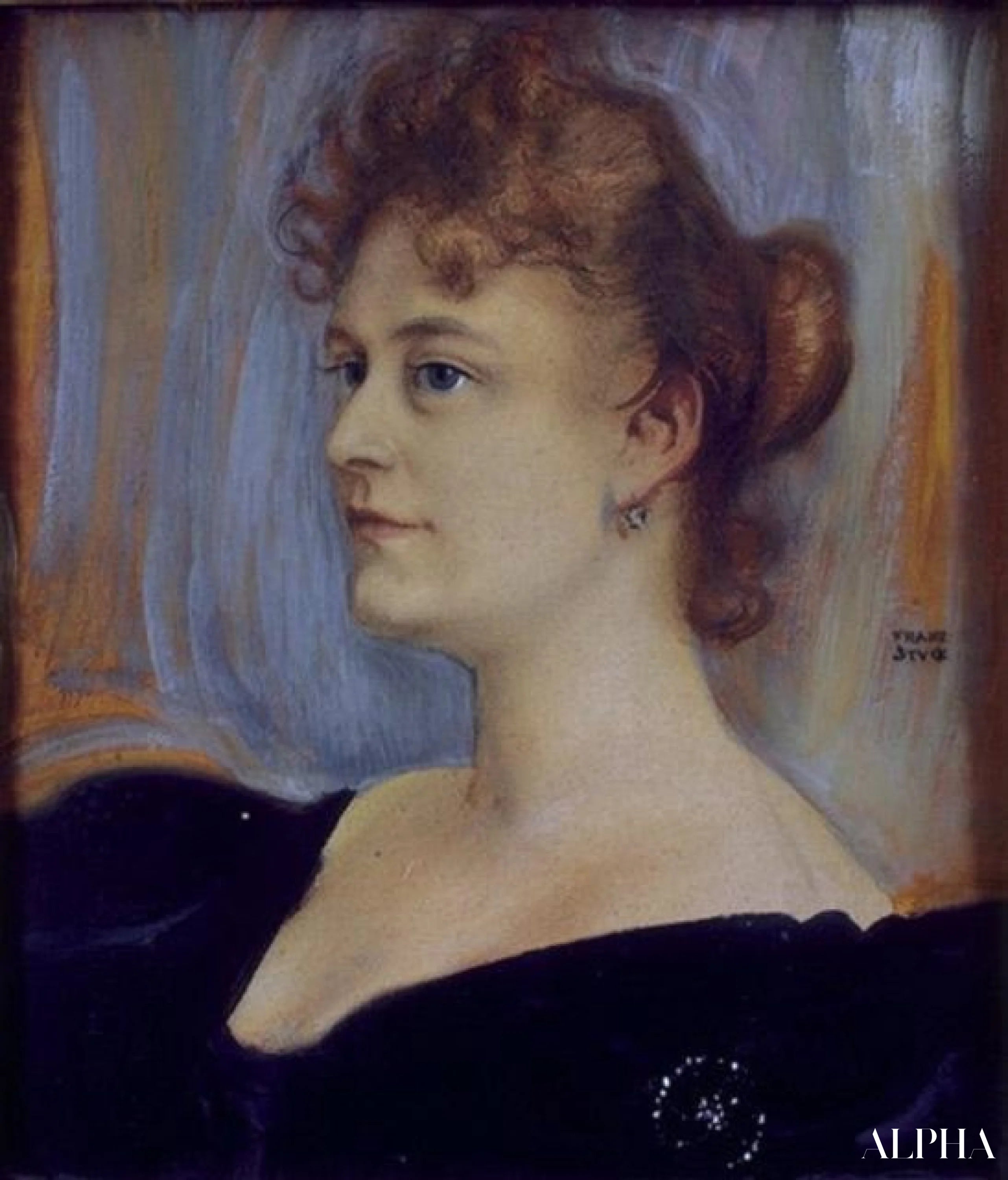 Reproduction du tableau « Portrait de Lillian Sanderson - Franz Von Stuck » par Alpha Reproduction en peinture à l’huile