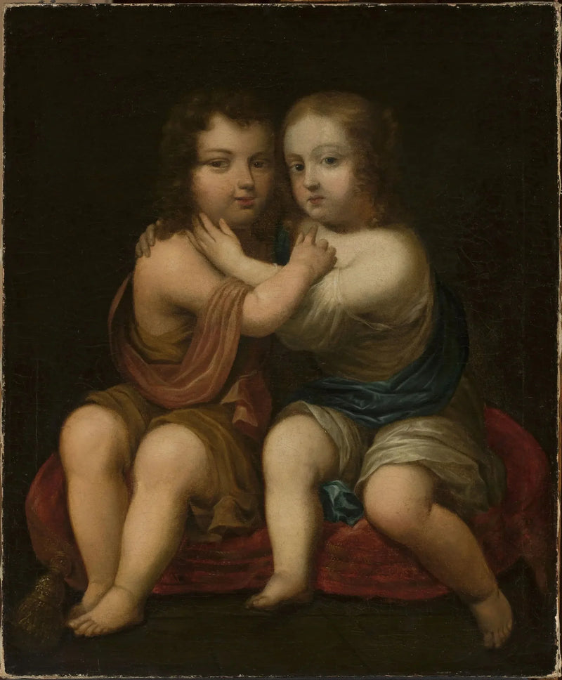 Louis XIV:n lapsuuden muotokuva hänen puolisisarensa Henriette d'Angleteren kanssa. - Pierre Mignard