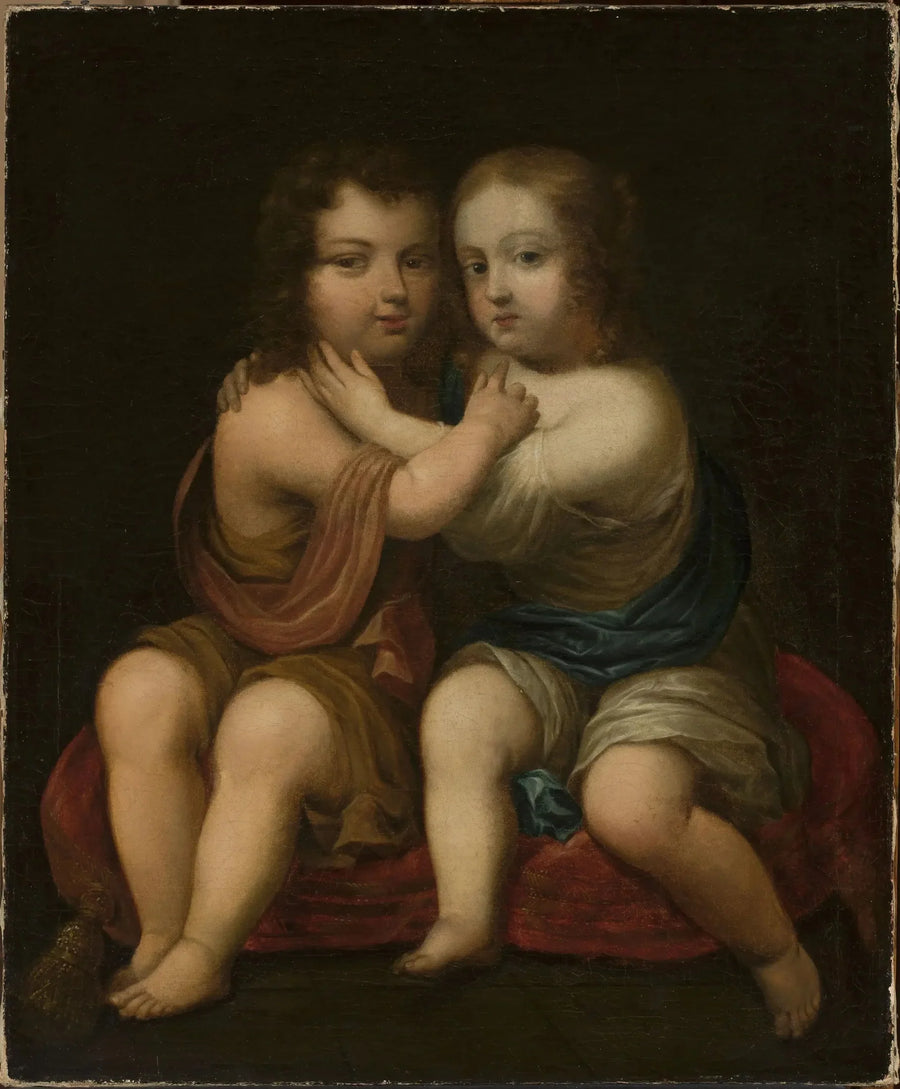 Louis XIV:n lapsuuden muotokuva hänen puolisisarensa Henriette d'Angleteren kanssa. - Pierre Mignard