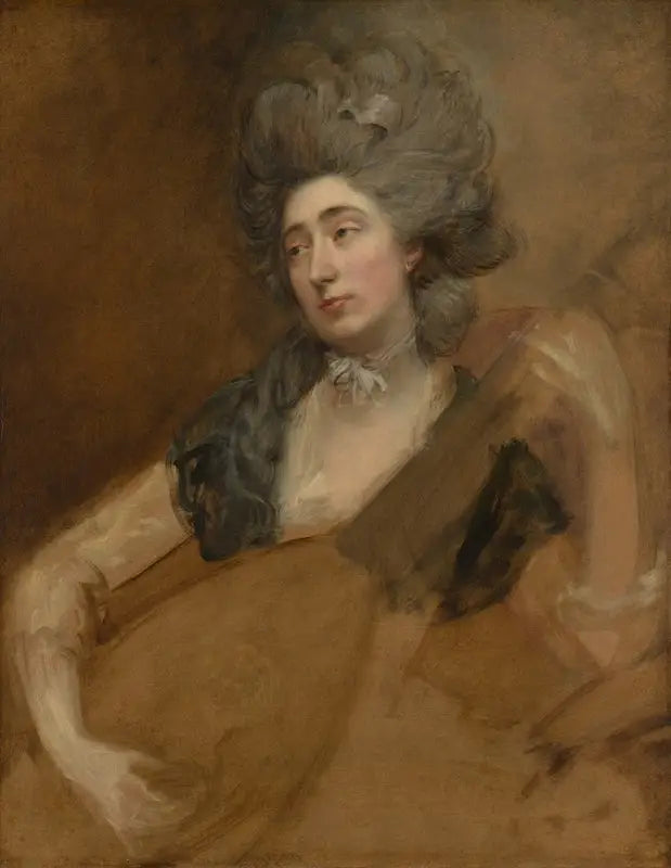 Margaret Gainsboroughin muotokuva, jossa hänellä on teorebe - Thomas Gainsborough