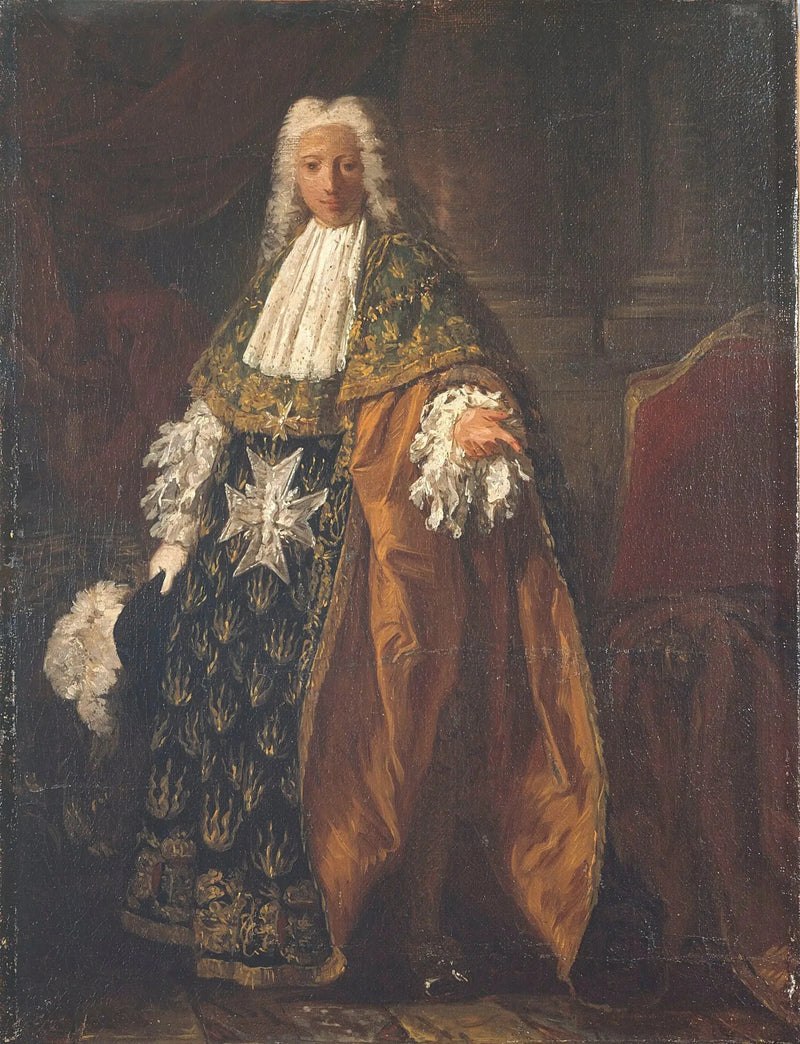 Paul-Hippolyte de Beauvillierin muotokuva, Saint-Aignanin herttuan (1684-1776), Ritarin puvussa Pyhän Hengen ritarikunnassa - Pierre Subleyras