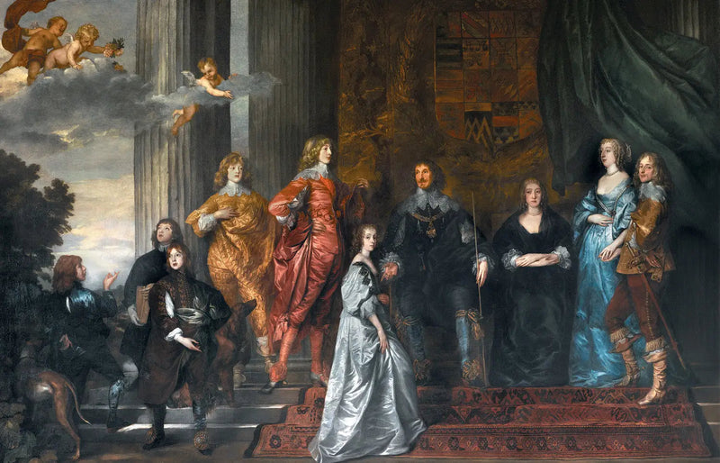 Philip Herbertin, neljäs Pembroke-kerho, toisen vaimonsa Lady Anne Cliffordin, Cliffordin 14. baronessan, ja hänen ensimmäisestä avioliitostaan selvinneiden lasten sekä Lady Mary Villiersin muotokuva - Antoine van Dyck