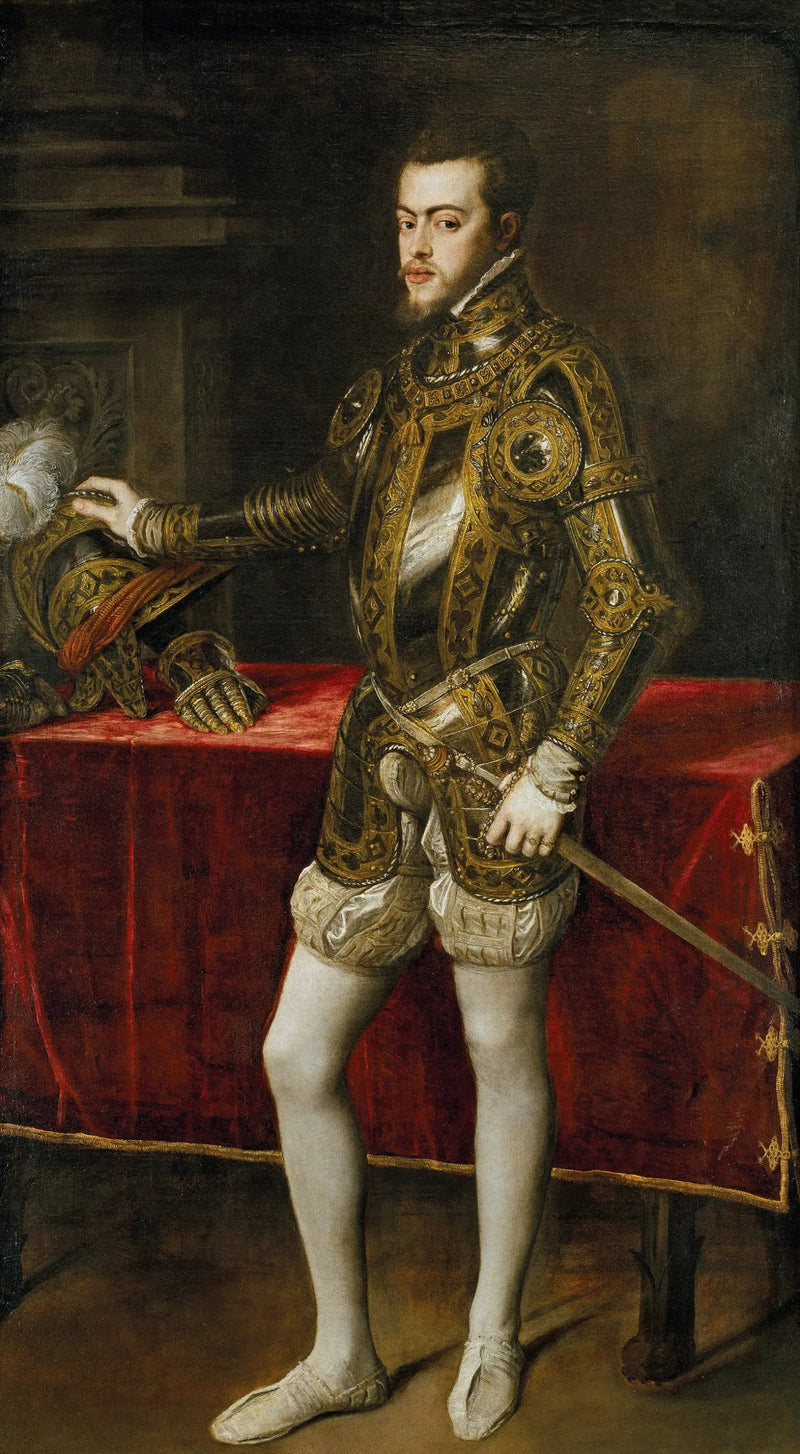 Philippuksen II:n muotokuva haarniskassa - Titian