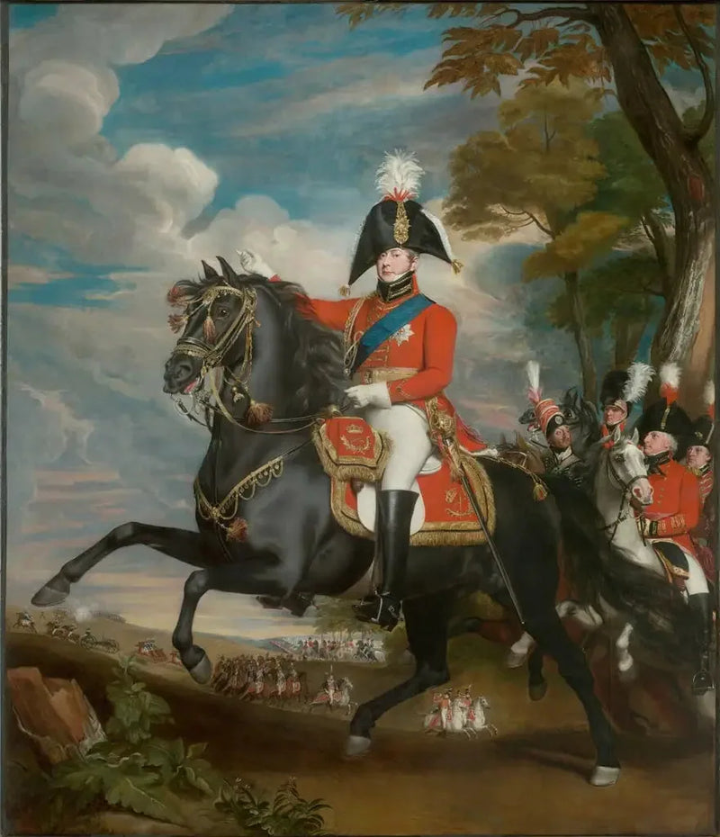 S.A.R. Walesin prinssin muotokuva paraatissa, Lord Heathfieldin, kenraali Turnerin, eversti Bloomfieldin ja baron Eben läsnä ollessa; kauempana eversti Quinton - John Singleton Copley