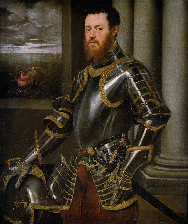 Sigismond Augusten muotokuva kuninkaallisella galerialla - Jacopo Tintoretto