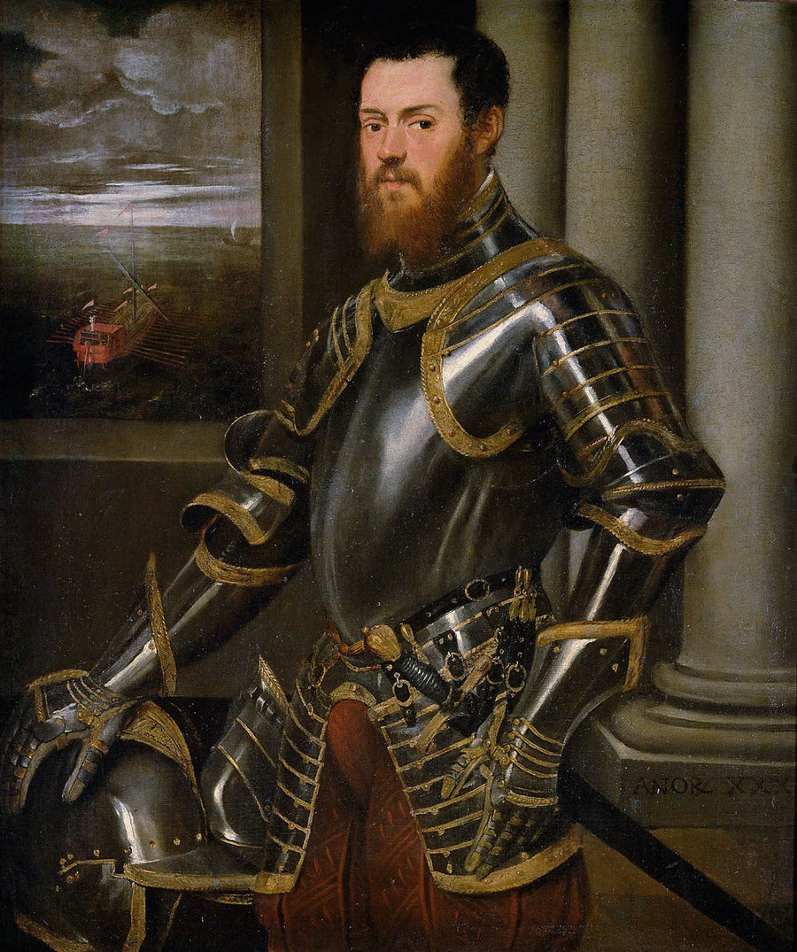 Sigismond Augusten muotokuva kuninkaallisella galerialla - Jacopo Tintoretto