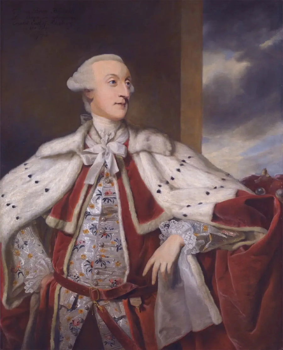 Thomas Bruce Brudenell-Bruce'n muotokuva, myöhemmin Ailesburyn ensimmäinen kreivi, aatelispuvussa. - Joshua Reynolds