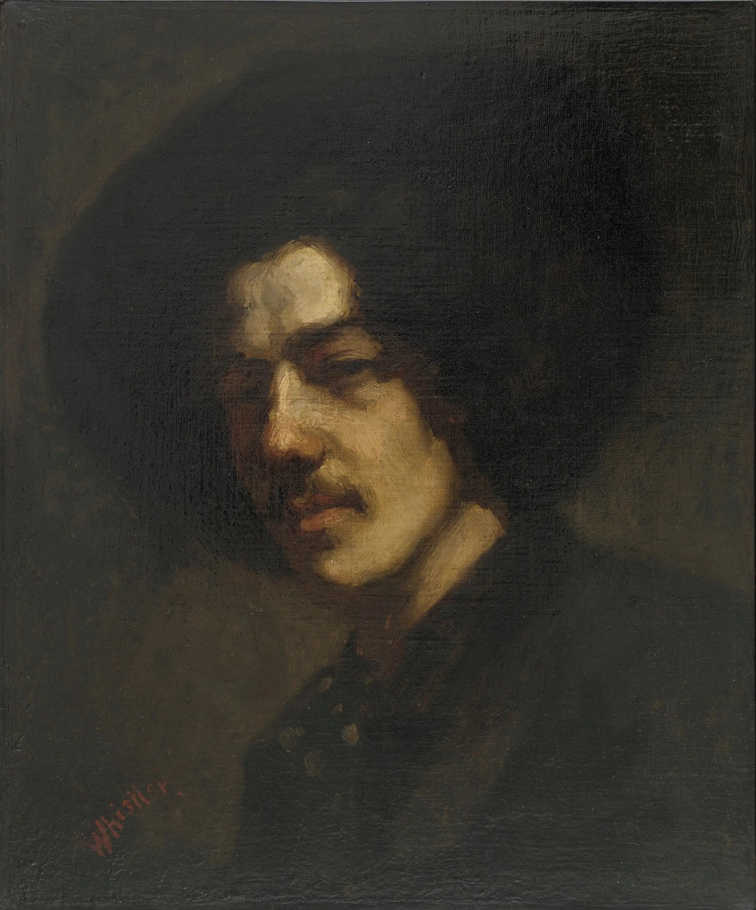 Reproduction du tableau « Portrait de Whistler avec chapeau - James Abbott McNeill Whistler » par Alpha Reproduction en peinture à l’huile