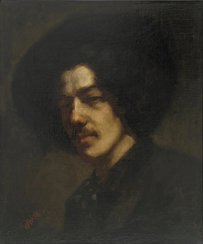 Whistlerin muotokuva hattu päässä - James Abbott McNeill Whistler