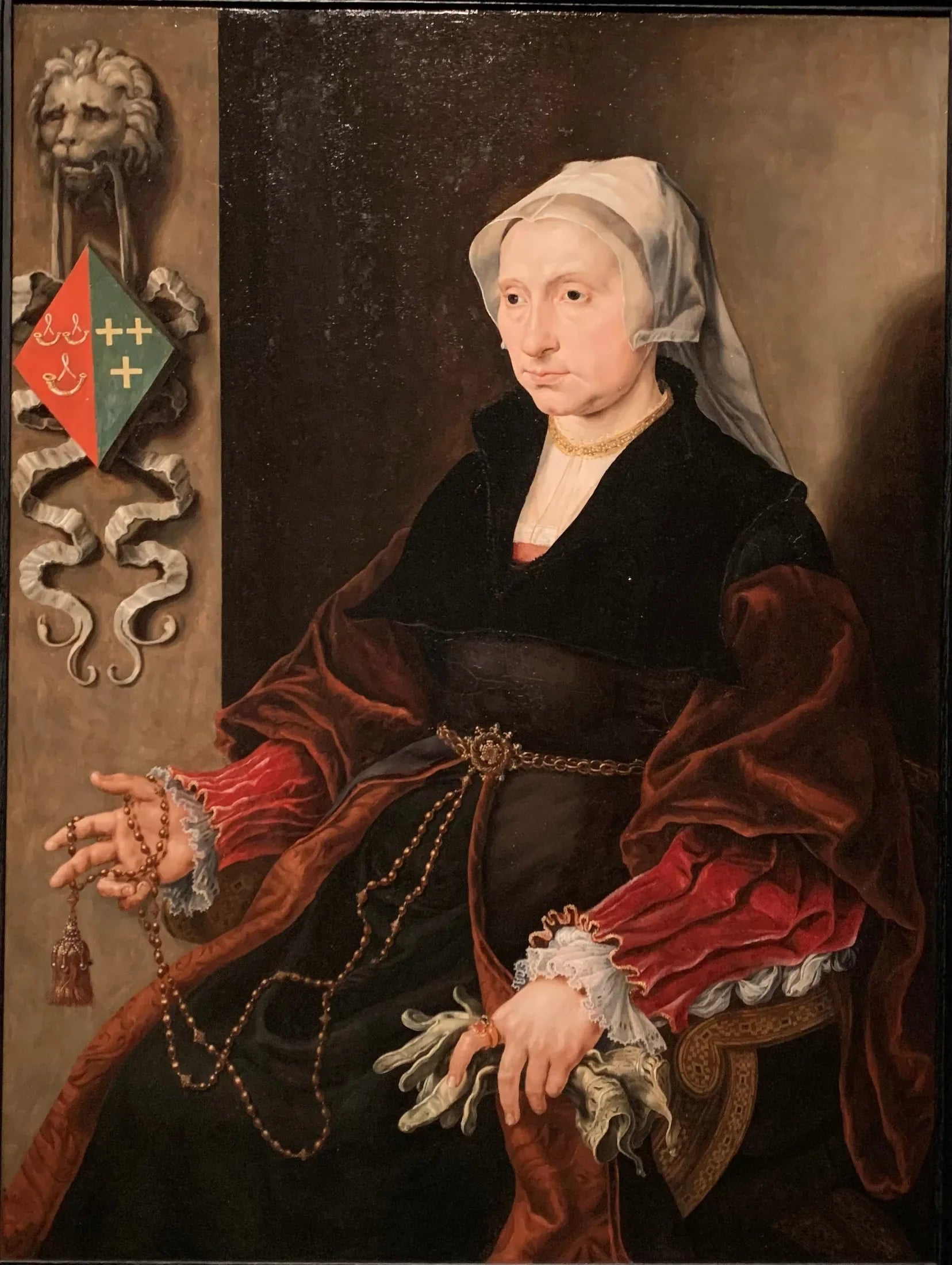 Portrait de Wilhelmina Paling, épouse d'Andries Willemsz. van Sonnevelt, nommé van Oudshoorn - Maarten van Heemskerck image 1 copie peinte à la main à l’huile