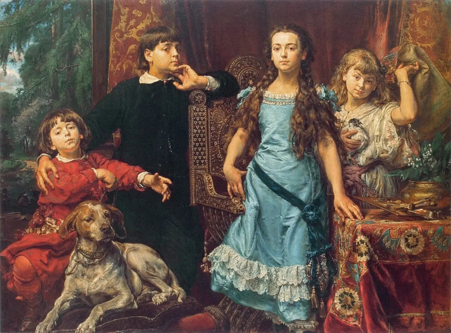 Taiteilijan neljän lapsen muotokuva - Jan Matejko