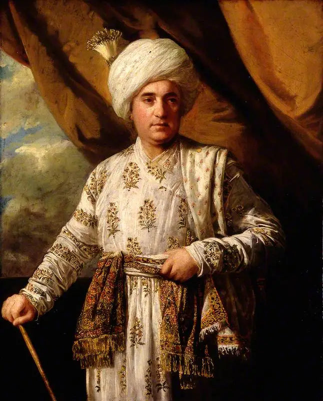 Kapteenin John Footen muotokuva moguliasussa - Joshua Reynolds