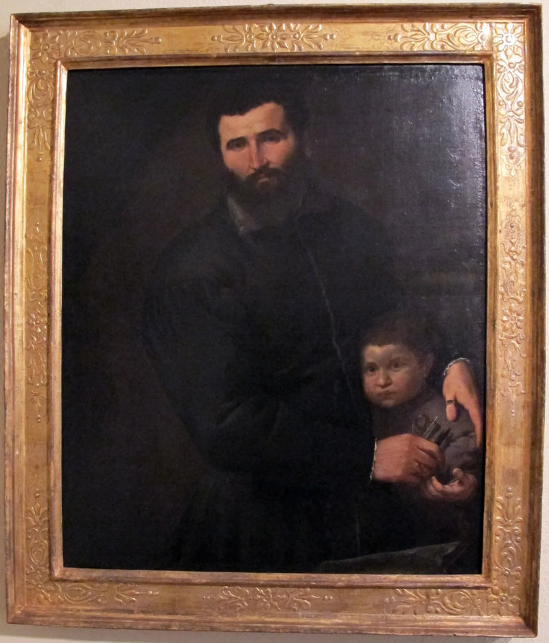 Lääkäri Gian Giacomo Bonamigon muotokuva hänen poikansa Giovanni Antonion kanssa - Lorenzo Lotto