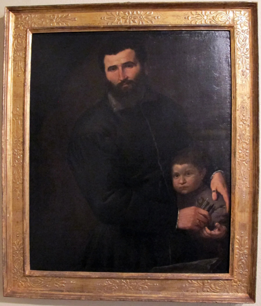 Lääkäri Gian Giacomo Bonamigon muotokuva hänen poikansa Giovanni Antonion kanssa - Lorenzo Lotto