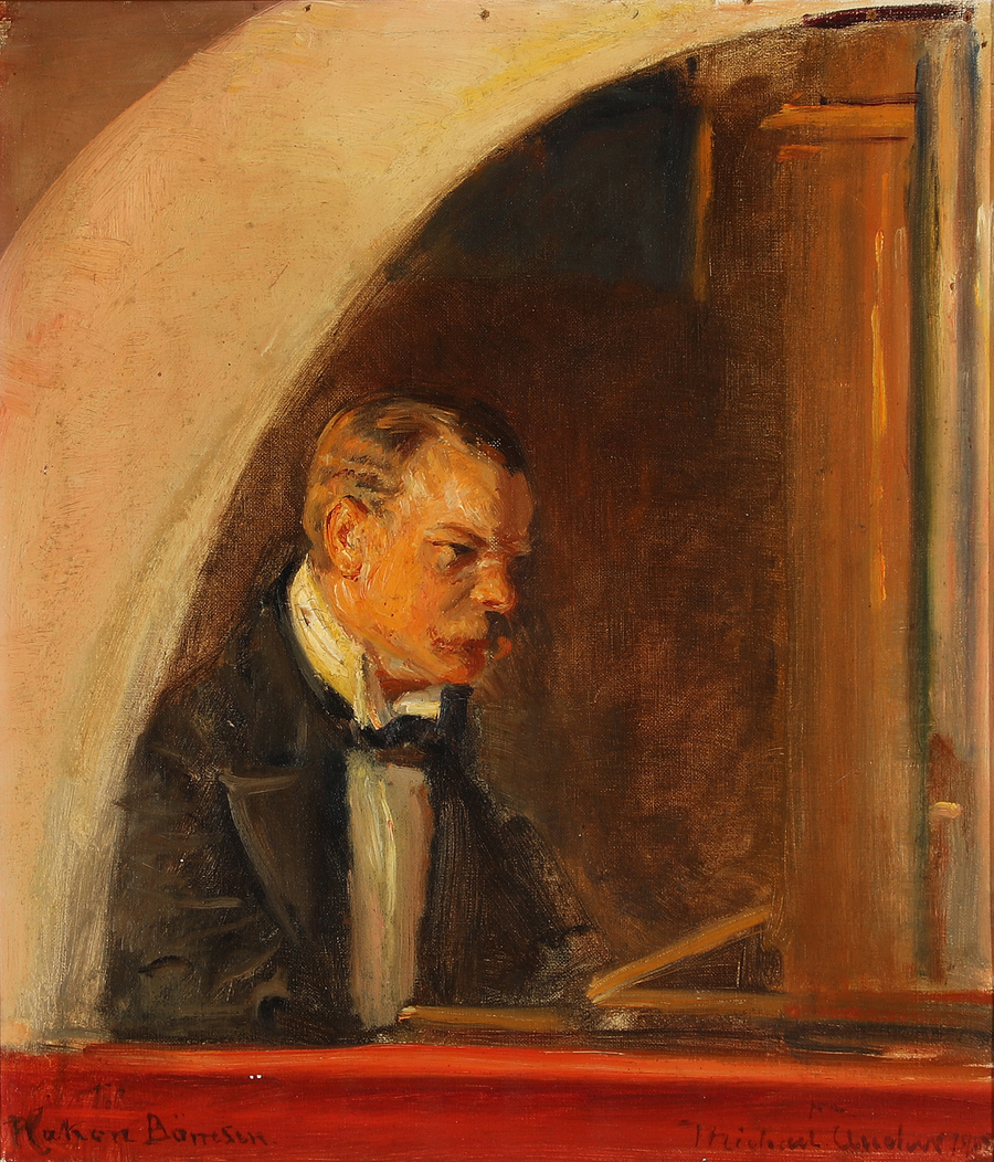 Muotokuva säveltäjä Hakon B��rresenista. -Michael Peter Ancher
