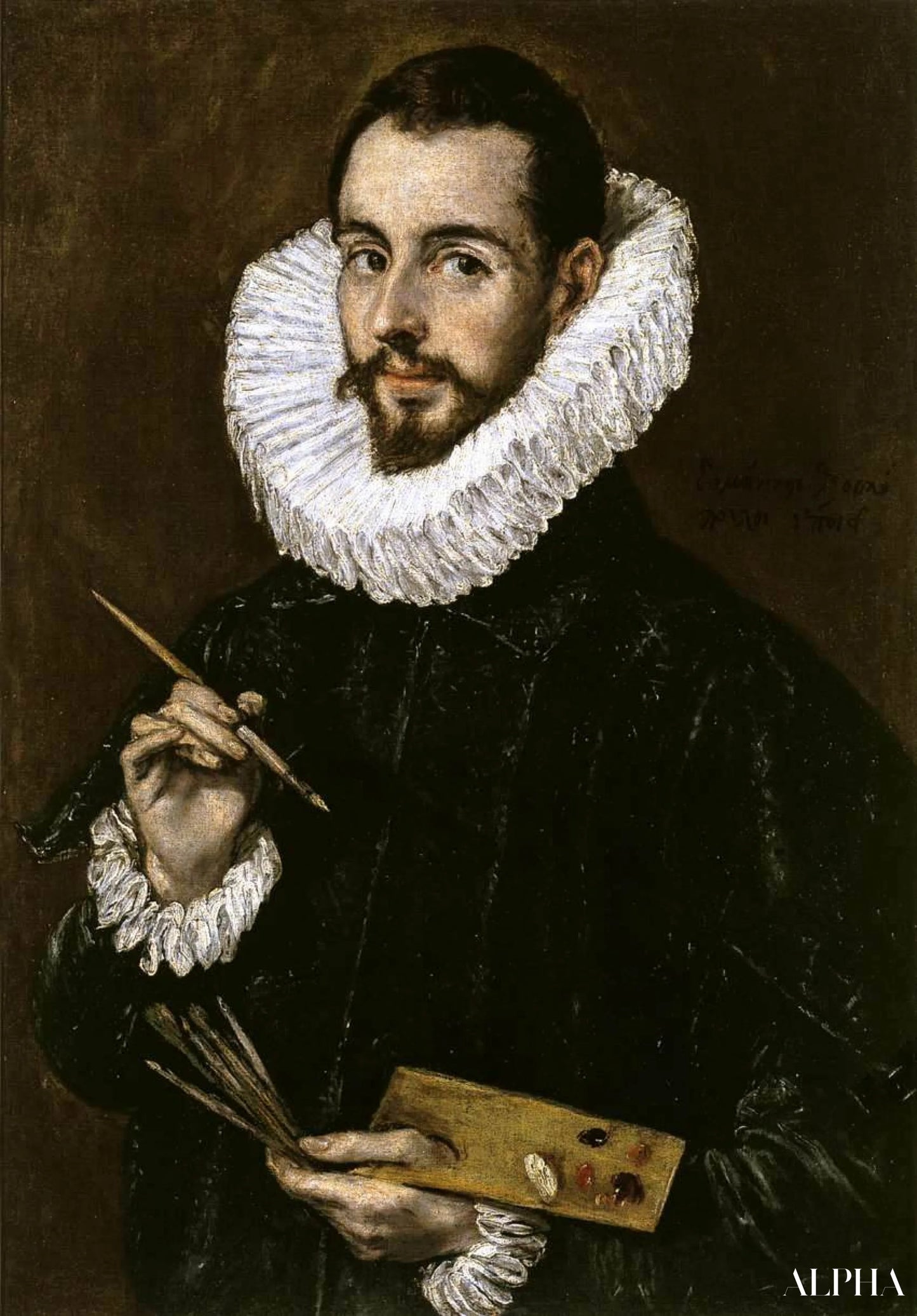 Taiteilijan pojan Jorge Manuel Theotokopouloksen muotokuva - El Greco - Korkealaatuiset taulujen ja maalauksien reproduktiot