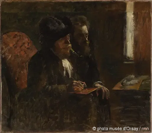 Kaiverrustaiteilija Desboutin ja kaiverrustaiteilija Lepic - Edgar Degas
