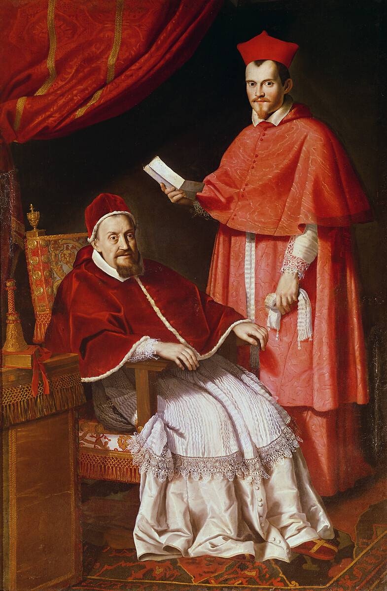 Gregorius XV:n ja kardinaali Ludovico Ludovisin muotokuva - Domenichino
