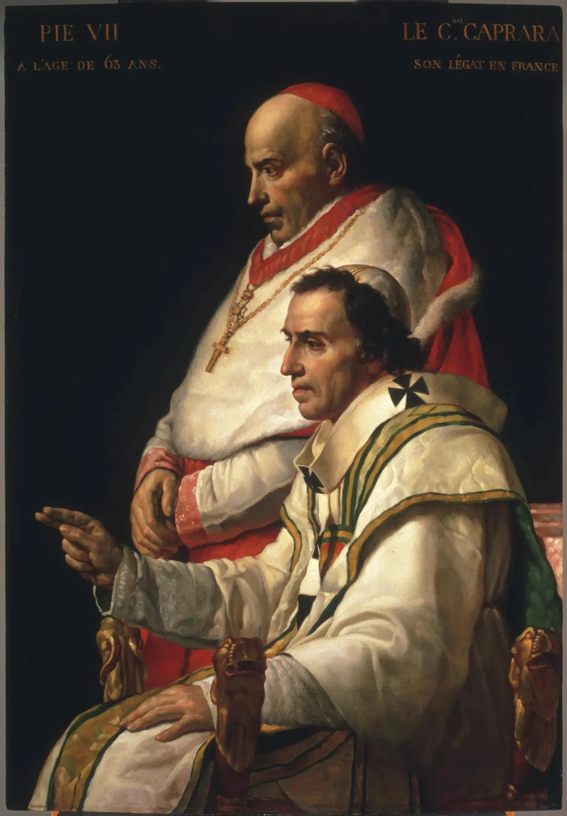 Paavi Pius VII:n ja kardinaali Capraran muotokuva - Jacques-Louis David
