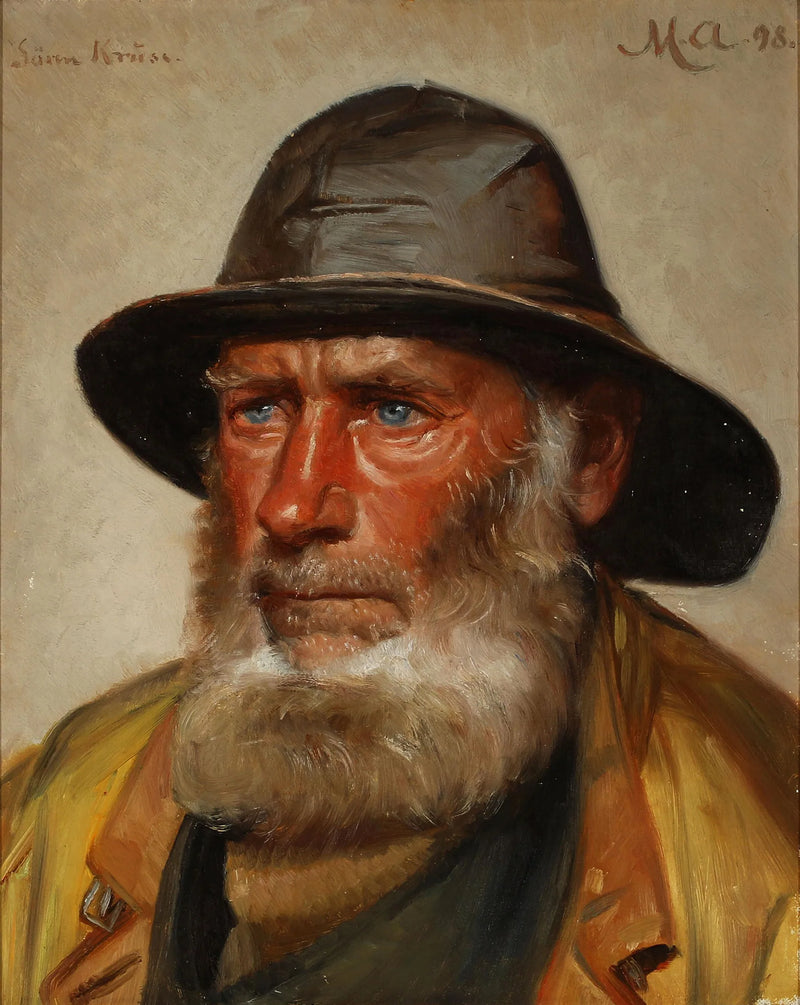 Muotokuva Skagenin kalastajasta ja pelastajasta Seren Krusesta. -Michael Peter Ancher