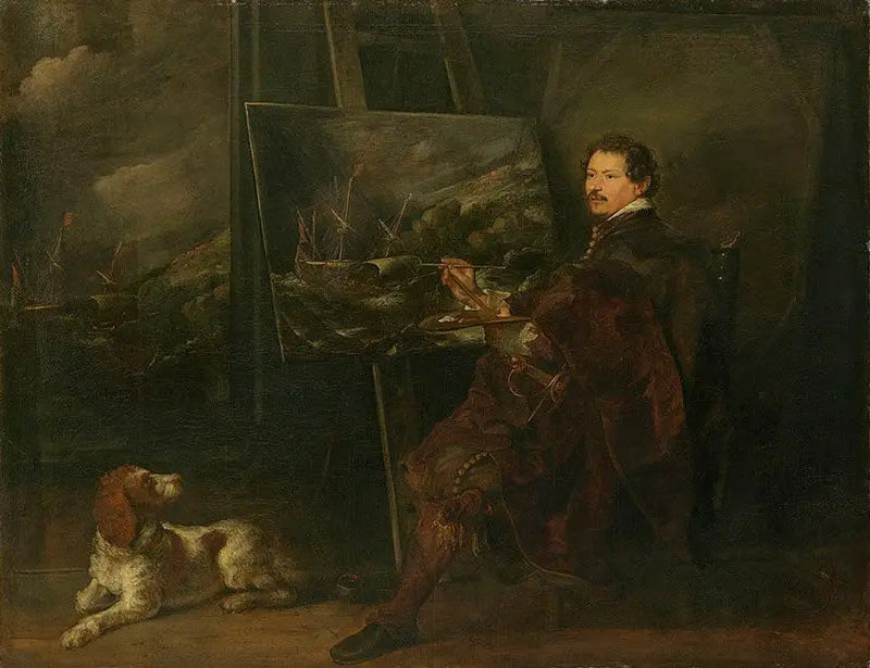 Andries van Eertvelt - Antoine van Dyckin muotokuva