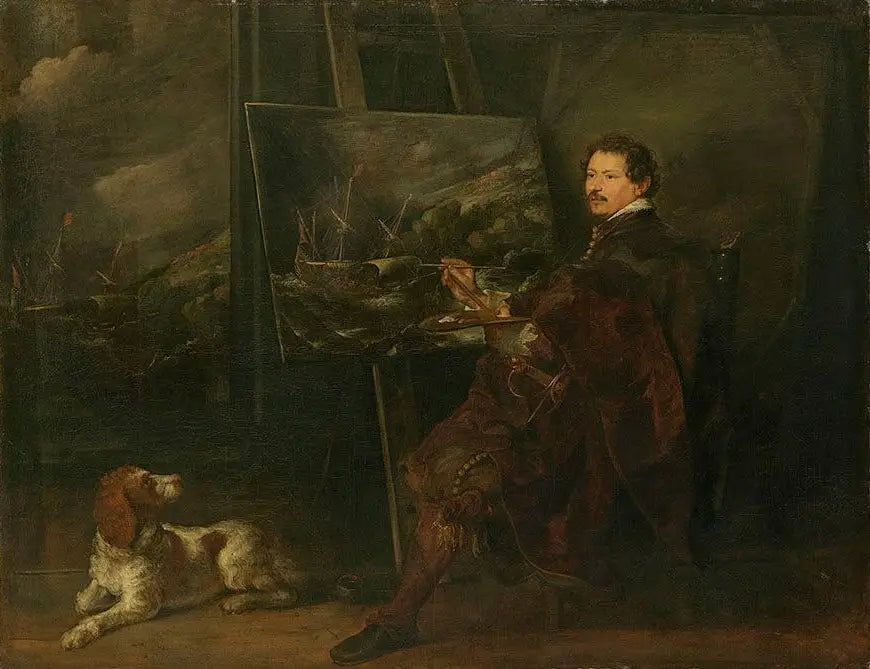 Andries van Eertvelt - Antoine van Dyckin muotokuva