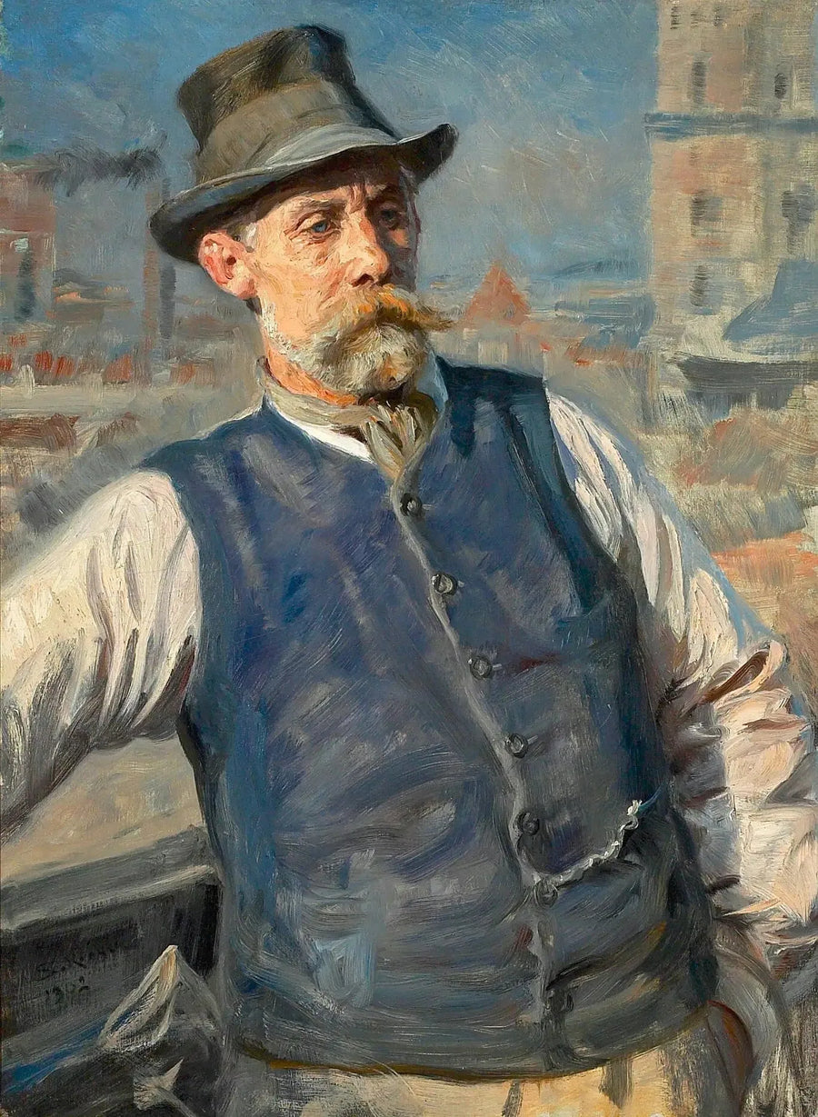 Yrityksen muurauksen Heinrich Krone -presidentin muotokuva. - Peder Severin Krøyer