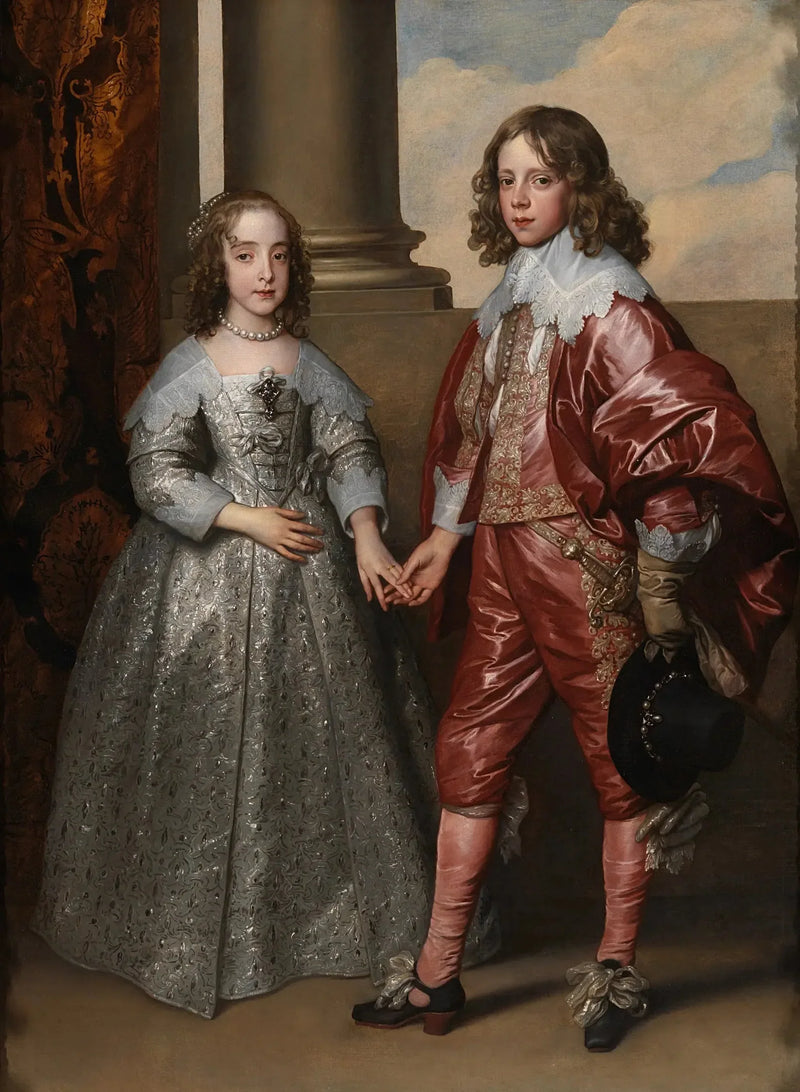 Prinssi Guillaume II Orangen ja hänen vaimonsa Marie-Henriette Stuartin muotokuva - Antoine van Dyck