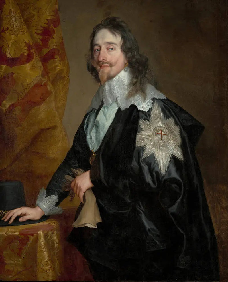 Kuningas Charles I:n (1600-1649) muotokuva, jossa on Kääty-ritari - Antoine van Dyck