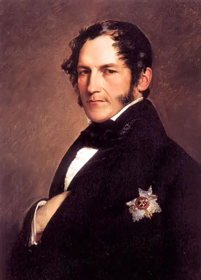 Kuninkaan Leopold I:n muotokuva mustassa puvussa - Franz Xaver Winterhalter