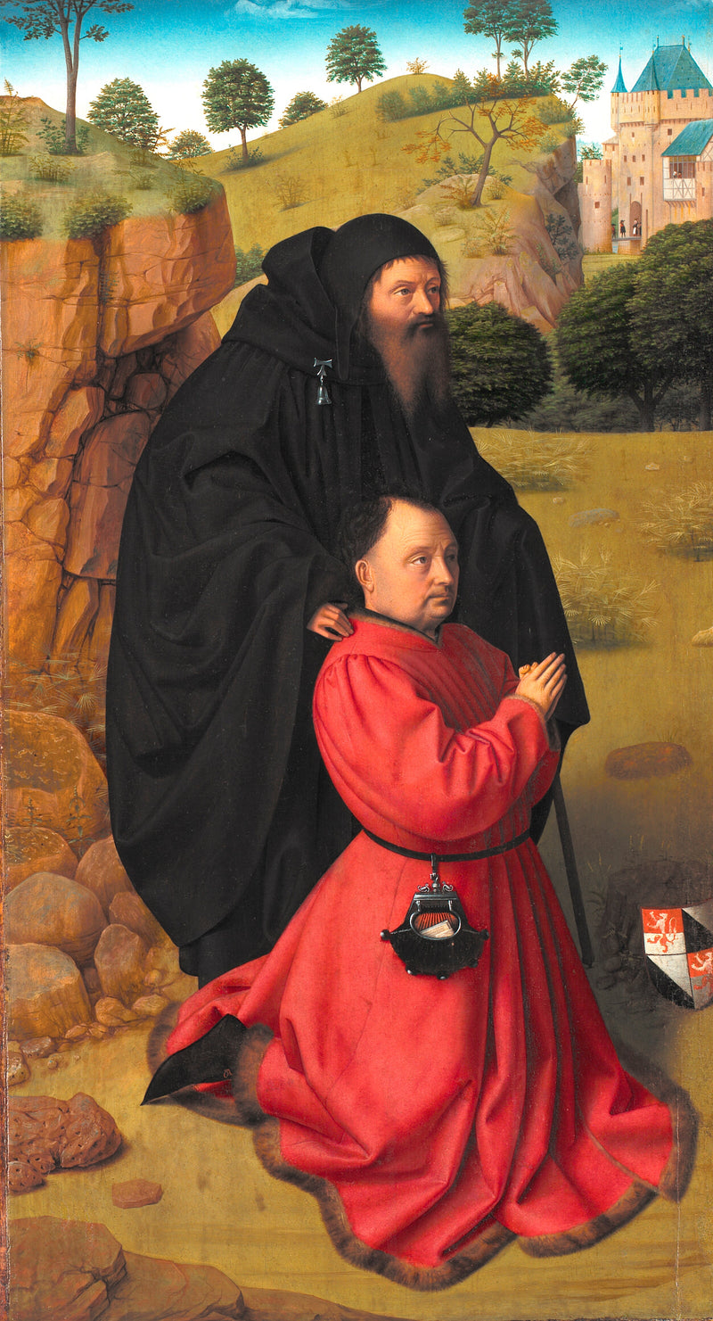 Lahjoittajan muotokuva esitettynä Pyhä Antoine. - Petrus Christus