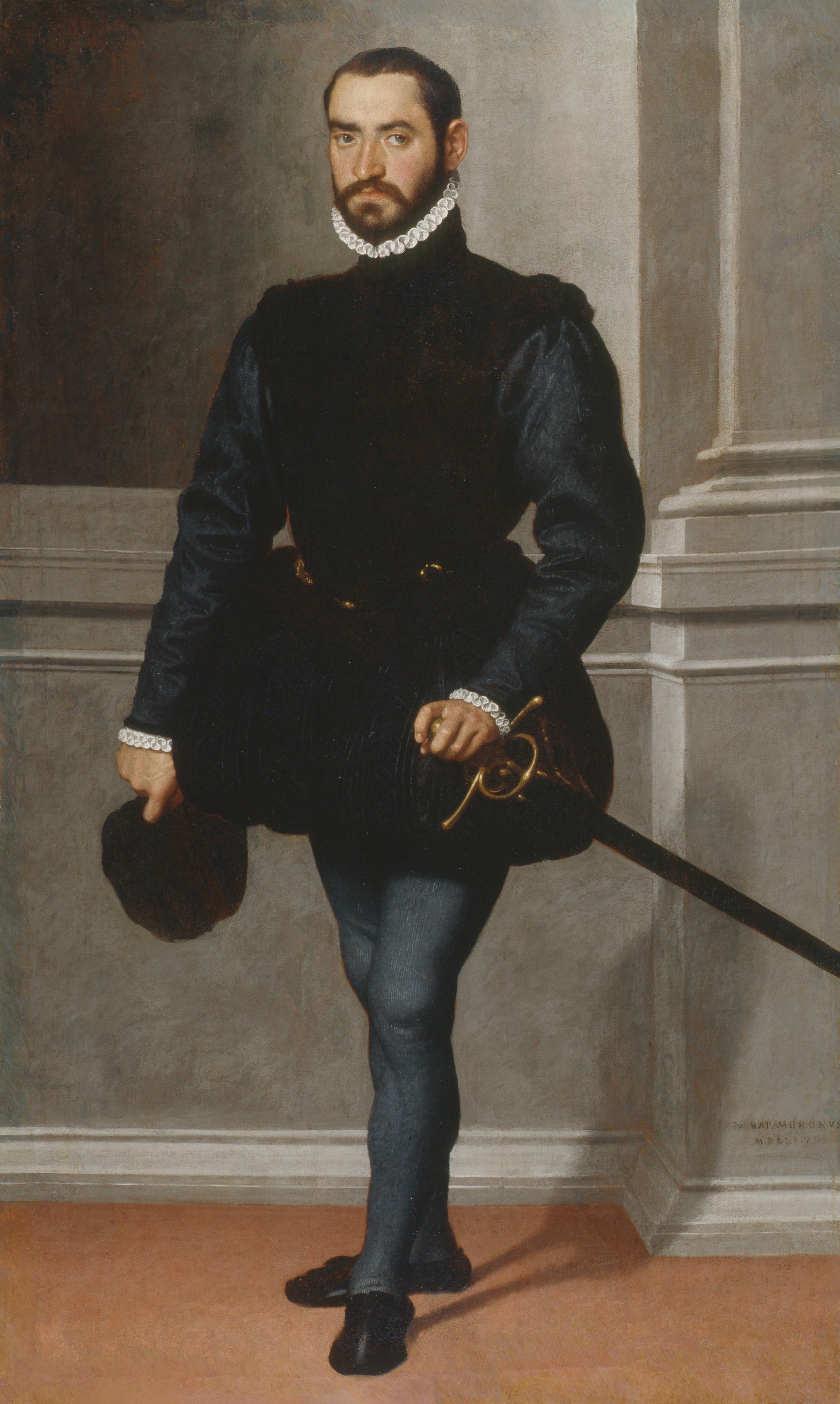 Portrait d’un homme barbu en noir - Giovanni Battista Moroni - Alpha Reproduction