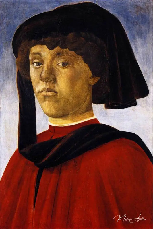 Portrait d'un jeune homme de - Sandro Botticelli - Reproductions de tableaux et peintures haut de gamme