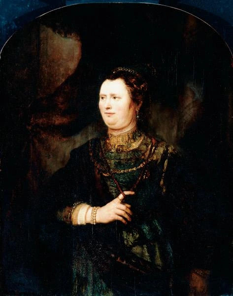 Sotilaspuvussa olevan naisen muotokuva - Rembrandt