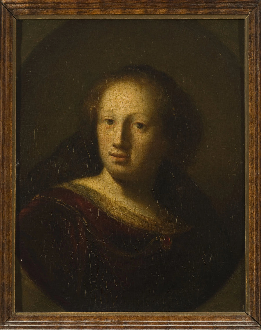 Muotokuva naisesta, jolla on rubiini-riipus - Rembrandt