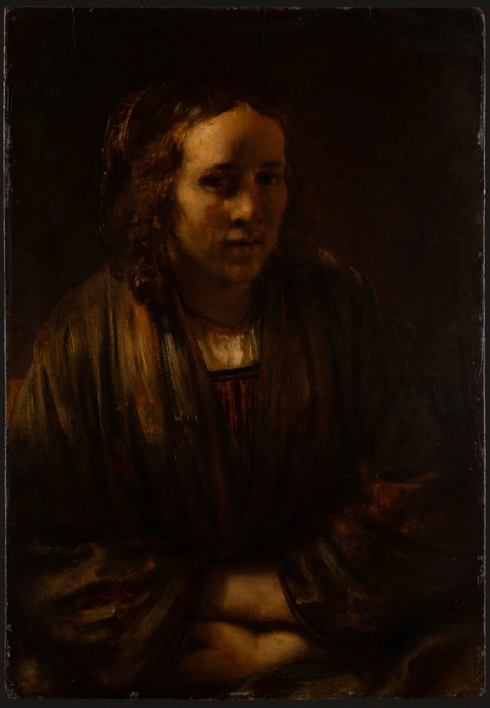 Hendrickje Stoffelsin muotokuva silkkipakkauksessa - Rembrandt