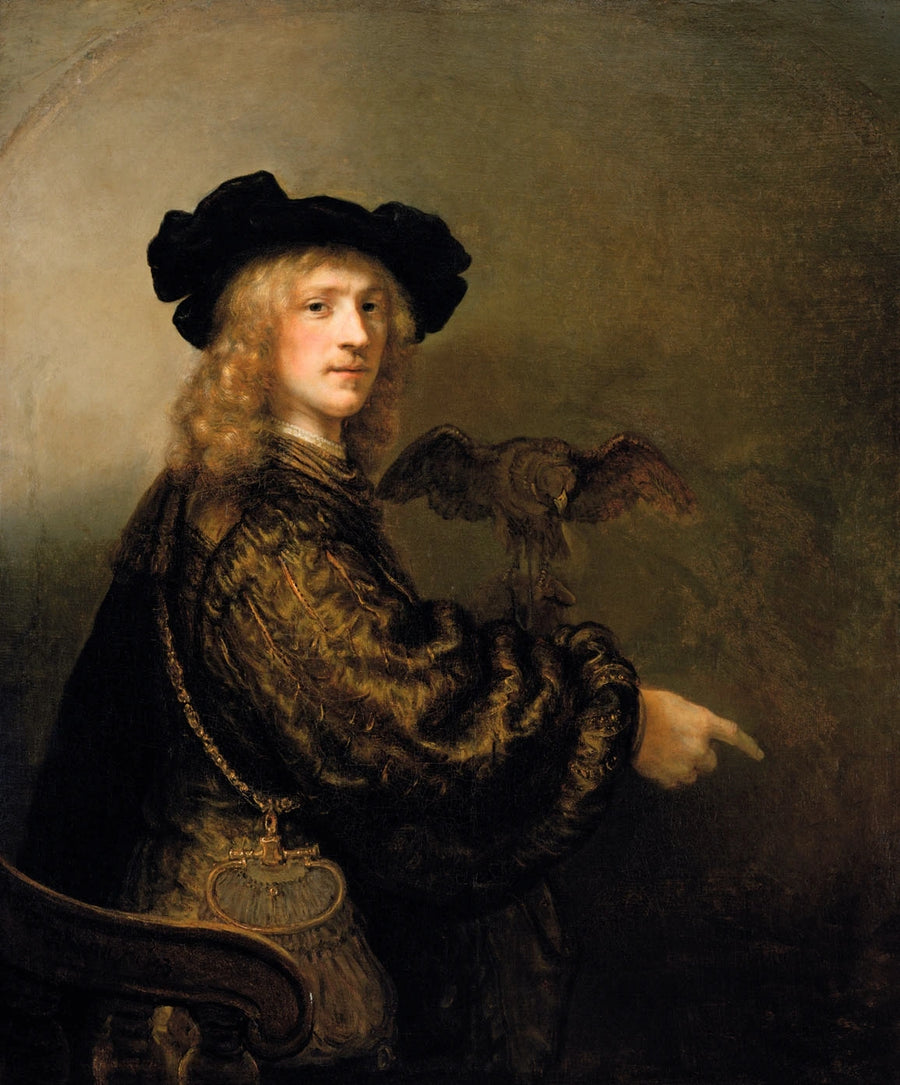 Miehen muotokuva haukan kanssa - Rembrandt