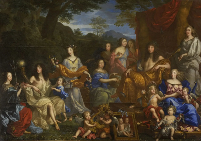 Mytologinen muotokuva Louis XIV:n perheestä - Jean Nocret