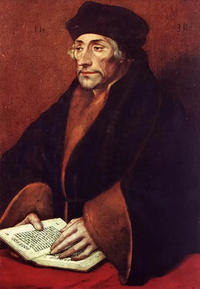 Desiderius Erasmusin (1466-1536) muotokuva - Hans Holbein nuorempi