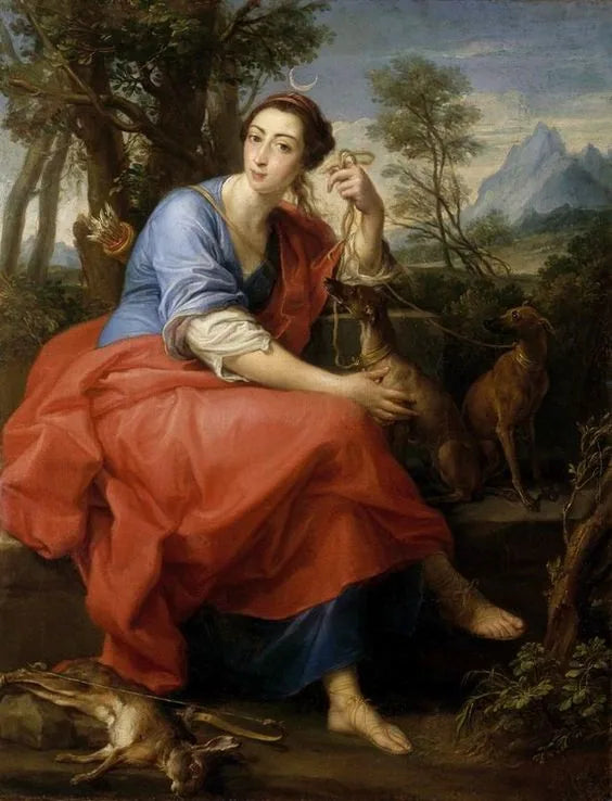 Arvioitu muotokuvan marquise Caterina Gabrielli Diana-roolissa - Pompeo Batoni
