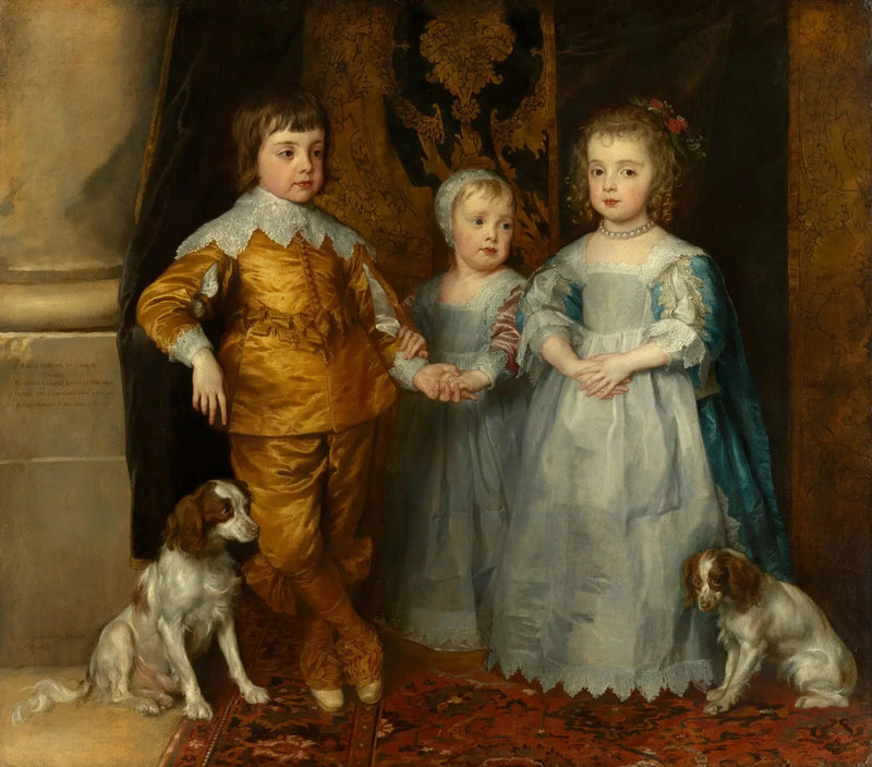 Kaarle I:n kolmen lapsen muotokuvat: Kaarle, Jacob ja Marie - Antoine van Dyck