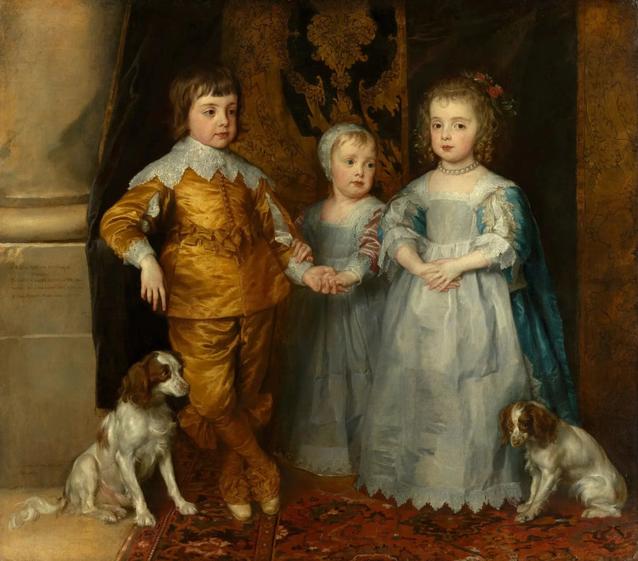 Kaarle I:n kolmen lapsen muotokuvat: Kaarle, Jacob ja Marie - Antoine van Dyck
