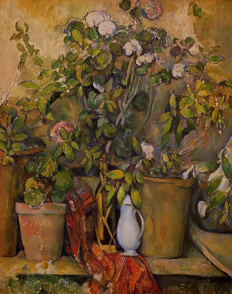 Saviruukut ja kukat - Paul Cézanne