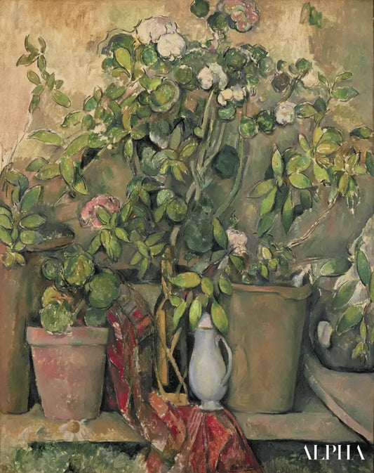 Pots en terre cuite et fleurs - Paul Cézanne - Reproductions de tableaux et peintures haut de gamme