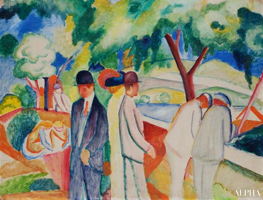 Poussette (Grande balade lumineuse) - August Macke - Reproductions de tableaux et peintures haut de gamme