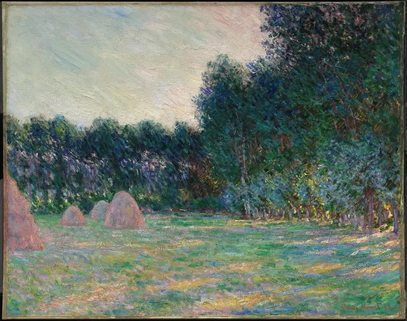 Niitty heinäpaalien kanssa lähellä Givernyä - Claude Monet